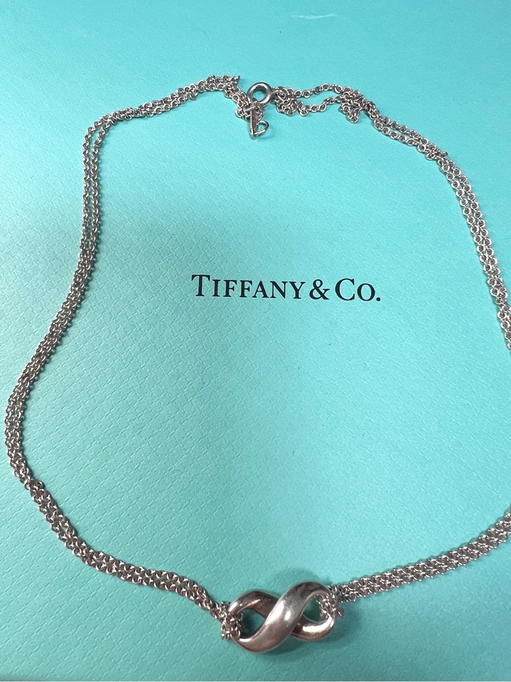 Tiffany & Co. Silver Infinity Loop Necklace - Silver vintage